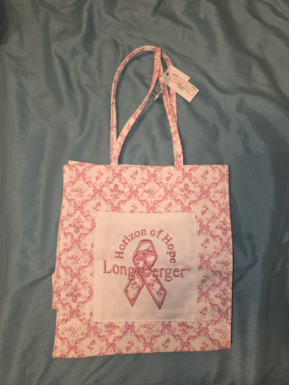Longaberger Pink Quilted Horizon of Hope Tote